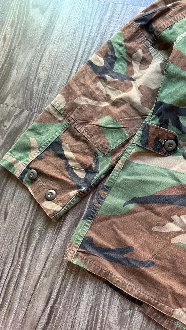 Vintage U.S. Army Woodland Camo BDU Combat Coat Jacket Small-Regular